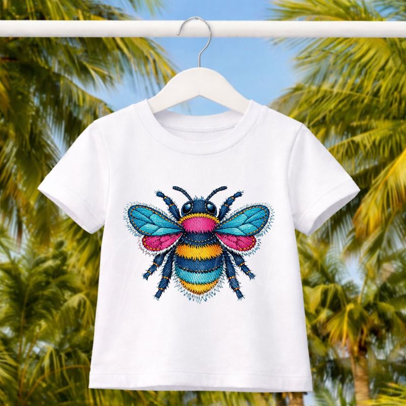 Bumble Bee Denim Effect DTF or UVDTF Decal