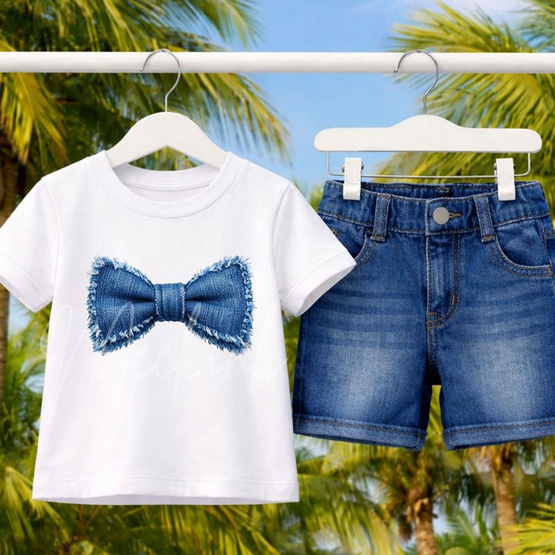 Dicky Bow Denim Effect DTF or UVDTF Decal