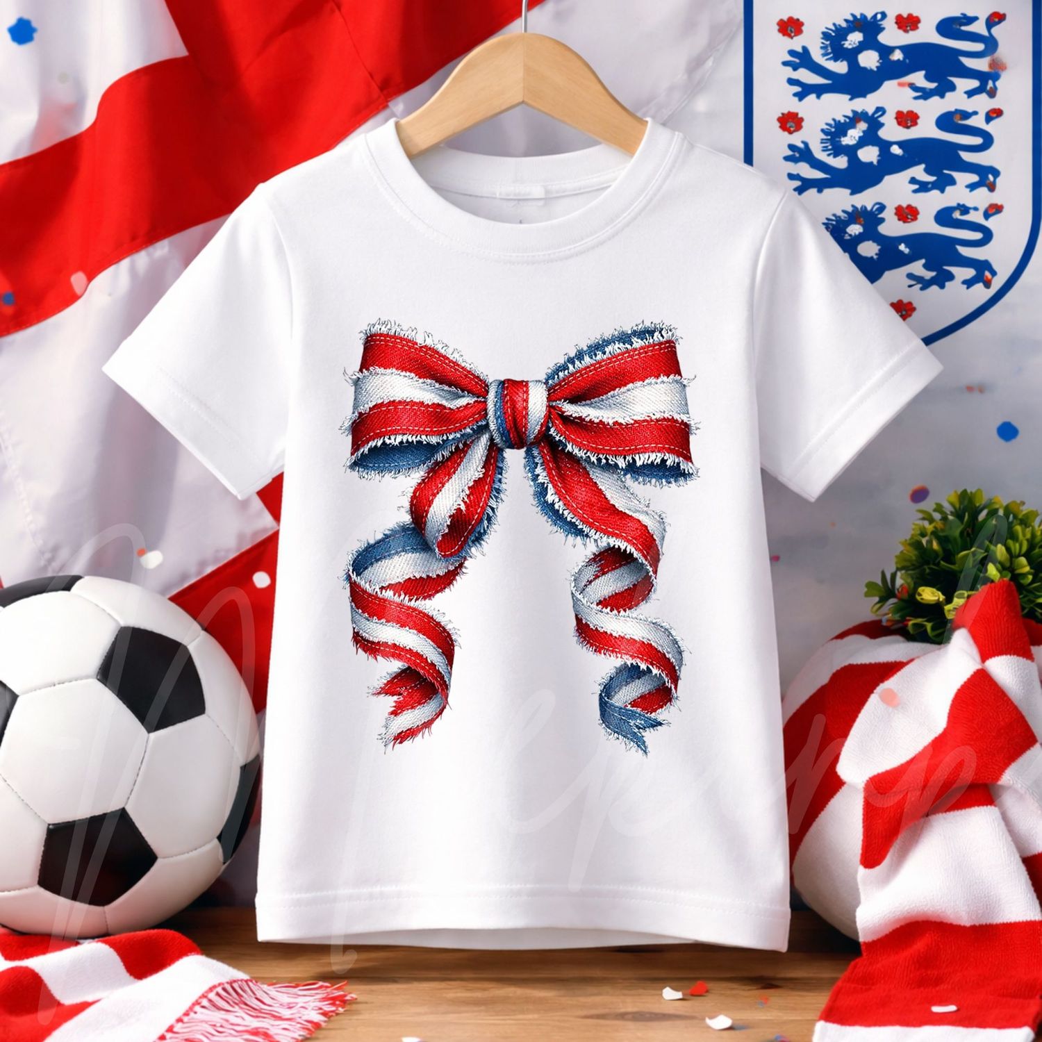 British Hair Bow Denim Effect DTF or UVDTF Decal