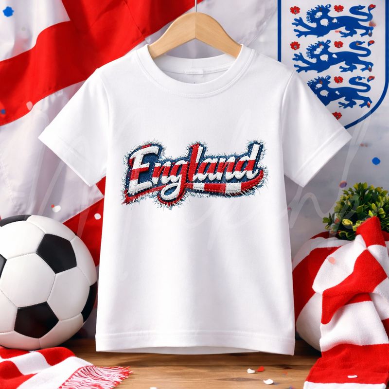 England Denim Effect DTF or UVDTF Decal