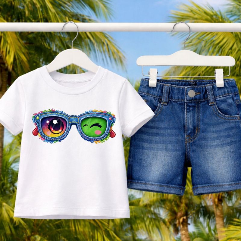 Sun Glasses 1 Denim Effect DTF or UVDTF Decal