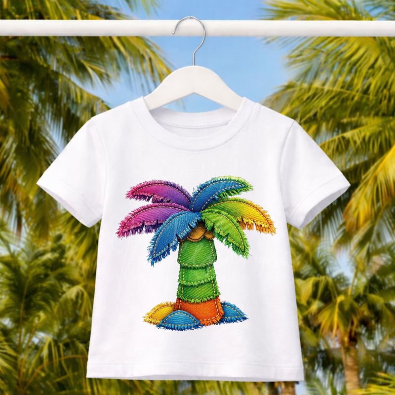 Palm Tree 4 Denim Effect DTF or UVDTF Decal