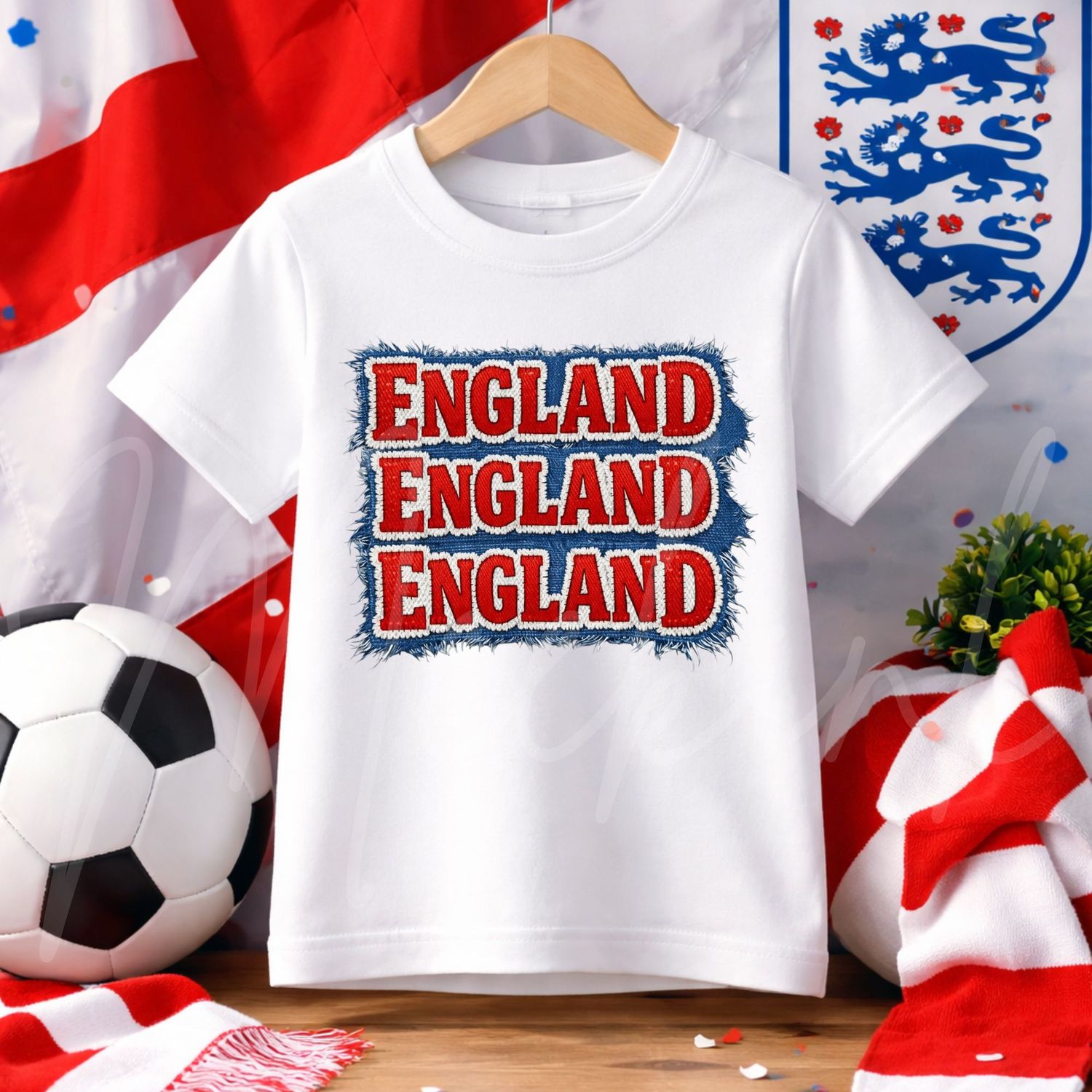 England England England Denim Effect DTF or UVDTF Decal