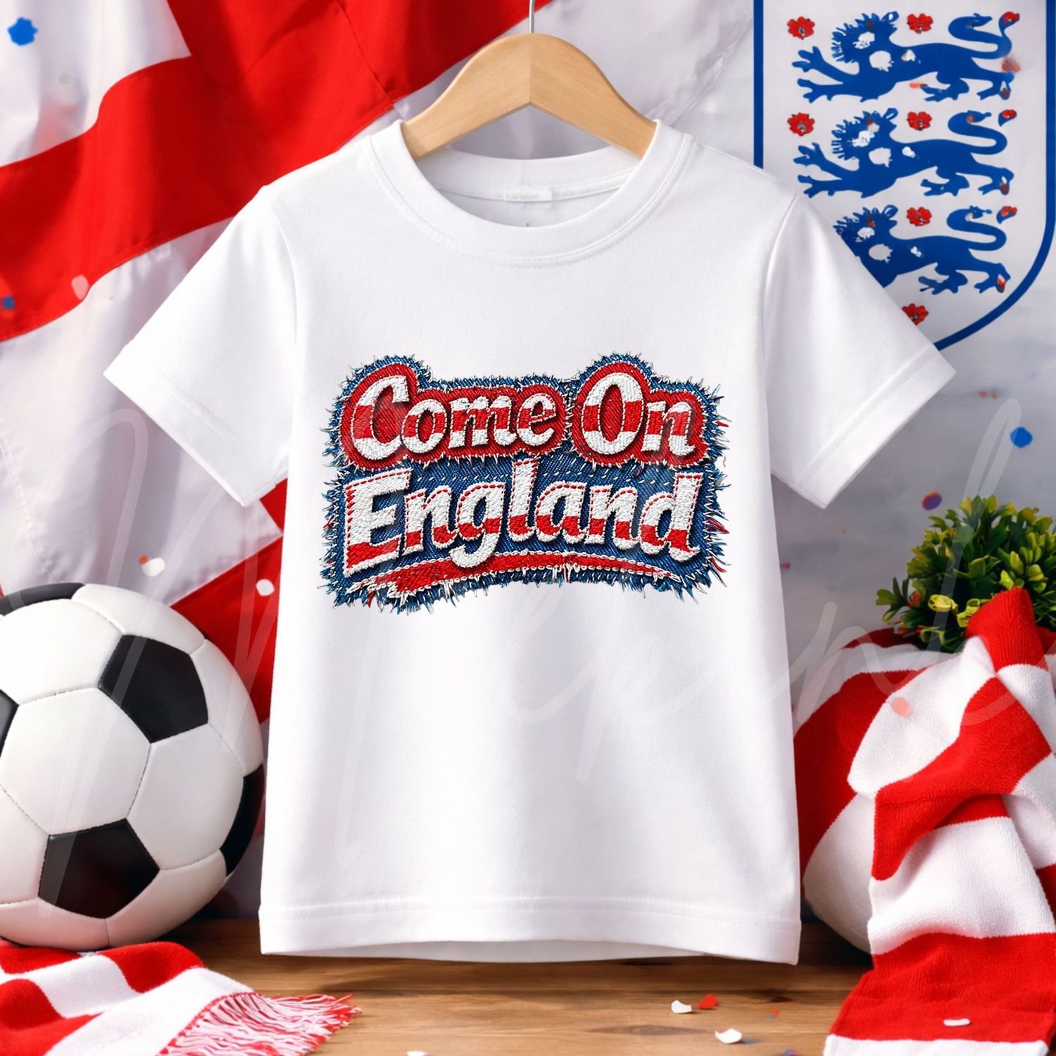 Come On England Denim Effect DTF or UVDTF Decal