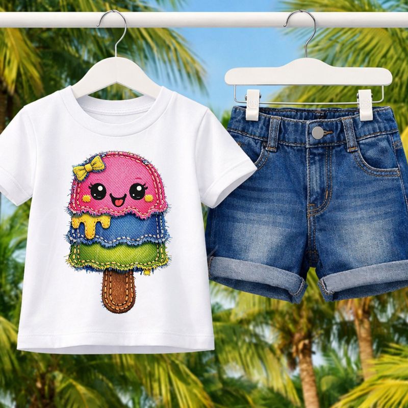 Ice Lolly 2 Denim Effect DTF or UVDTF Decal