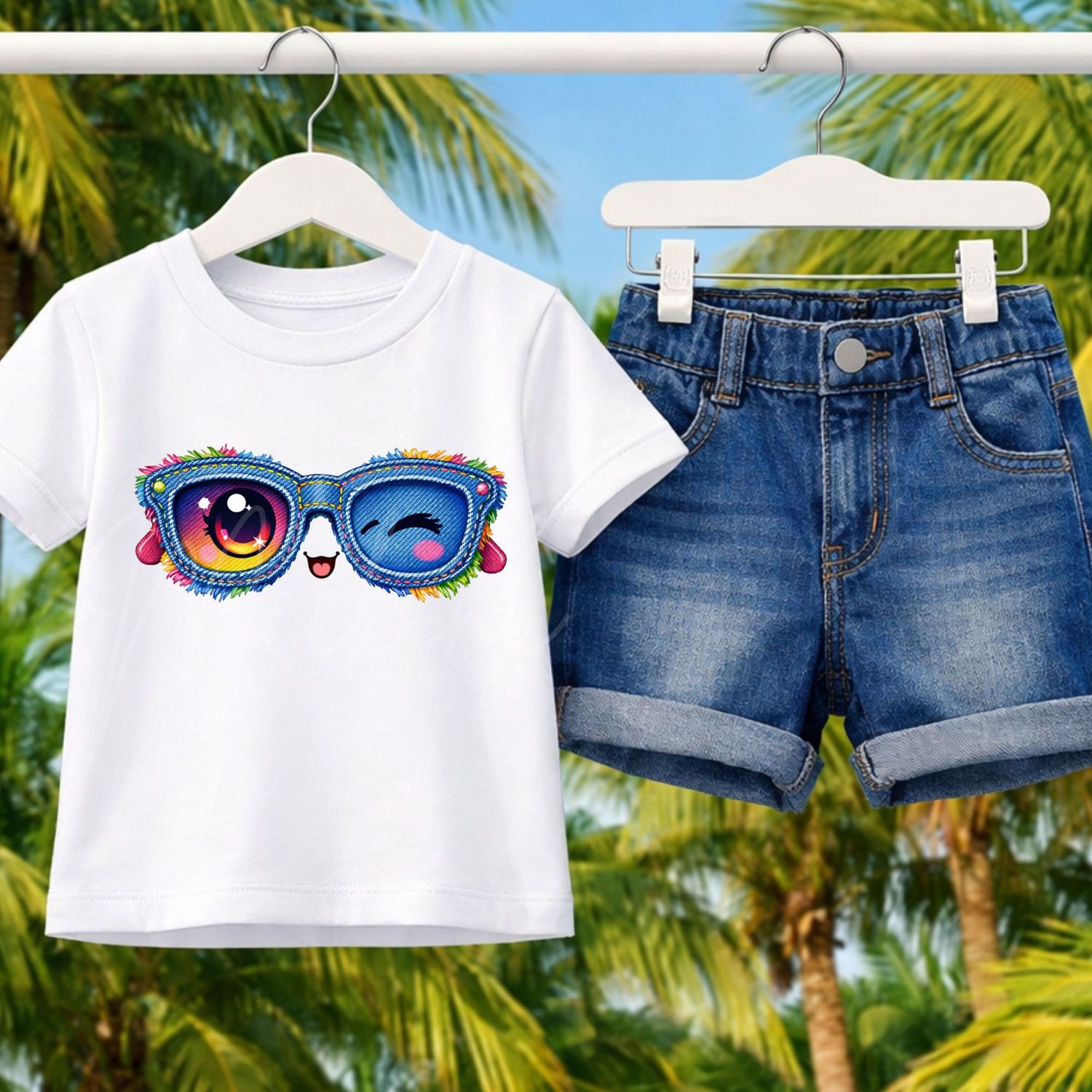 Sun Glasses 3 Denim Effect DTF or UVDTF Decal