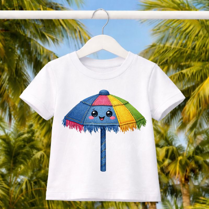 Summer Umbrella 2 Denim Effect DTF or UVDTF Decal