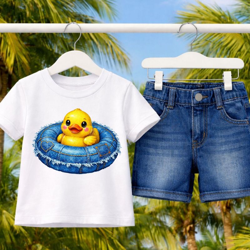 Rubber Duck 2 Denim Effect DTF or UVDTF Decal