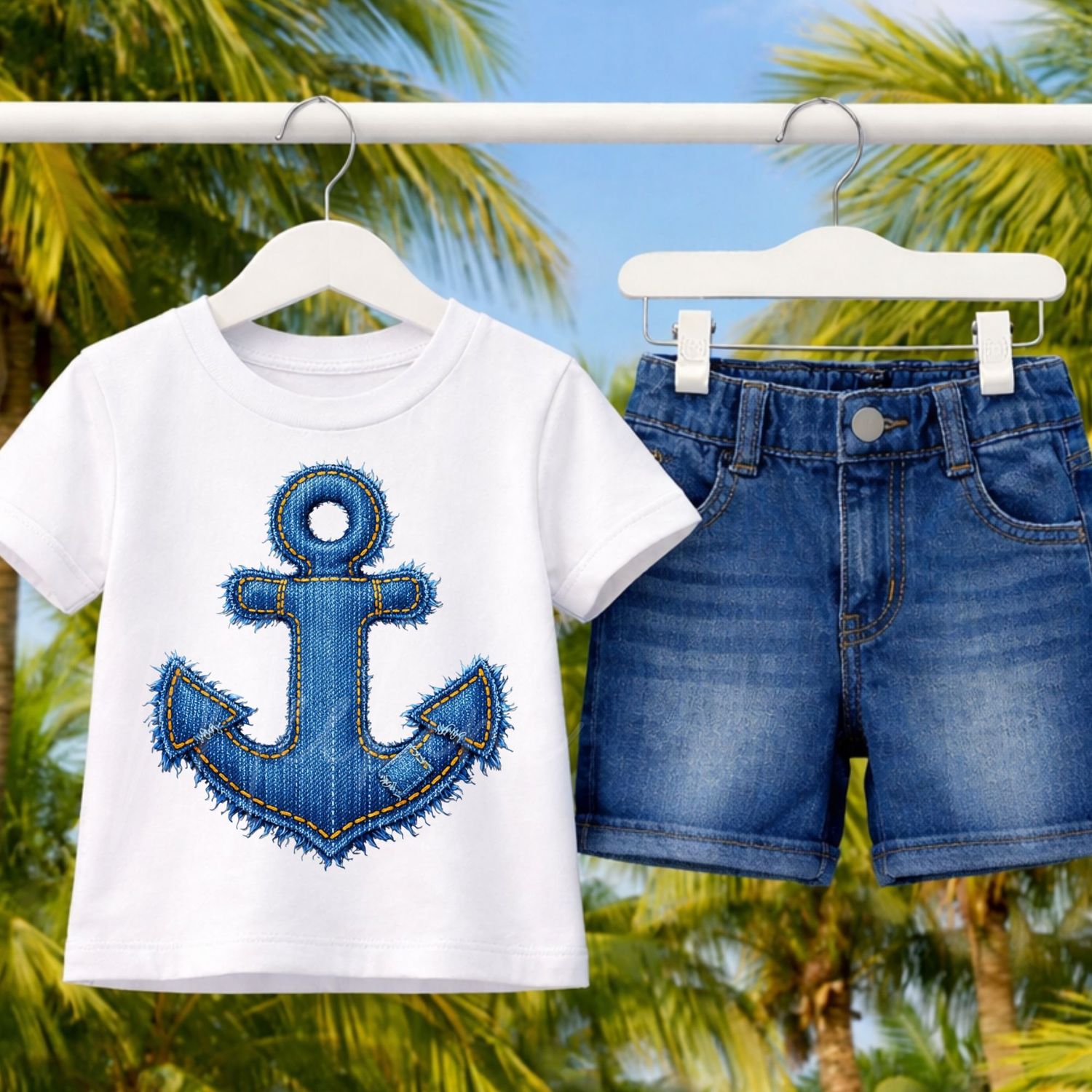 Anchor 2 Denim Effect DTF or UVDTF Decal