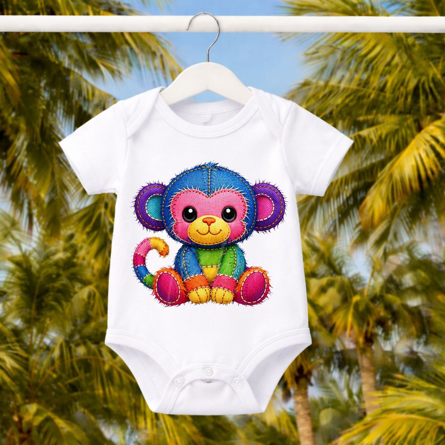 Monkey 1 Denim Effect DTF or UVDTF Decal