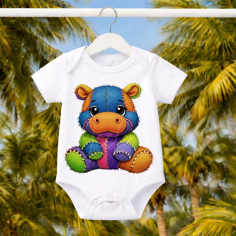 Hippo 1 Denim Effect DTF or UVDTF Decal