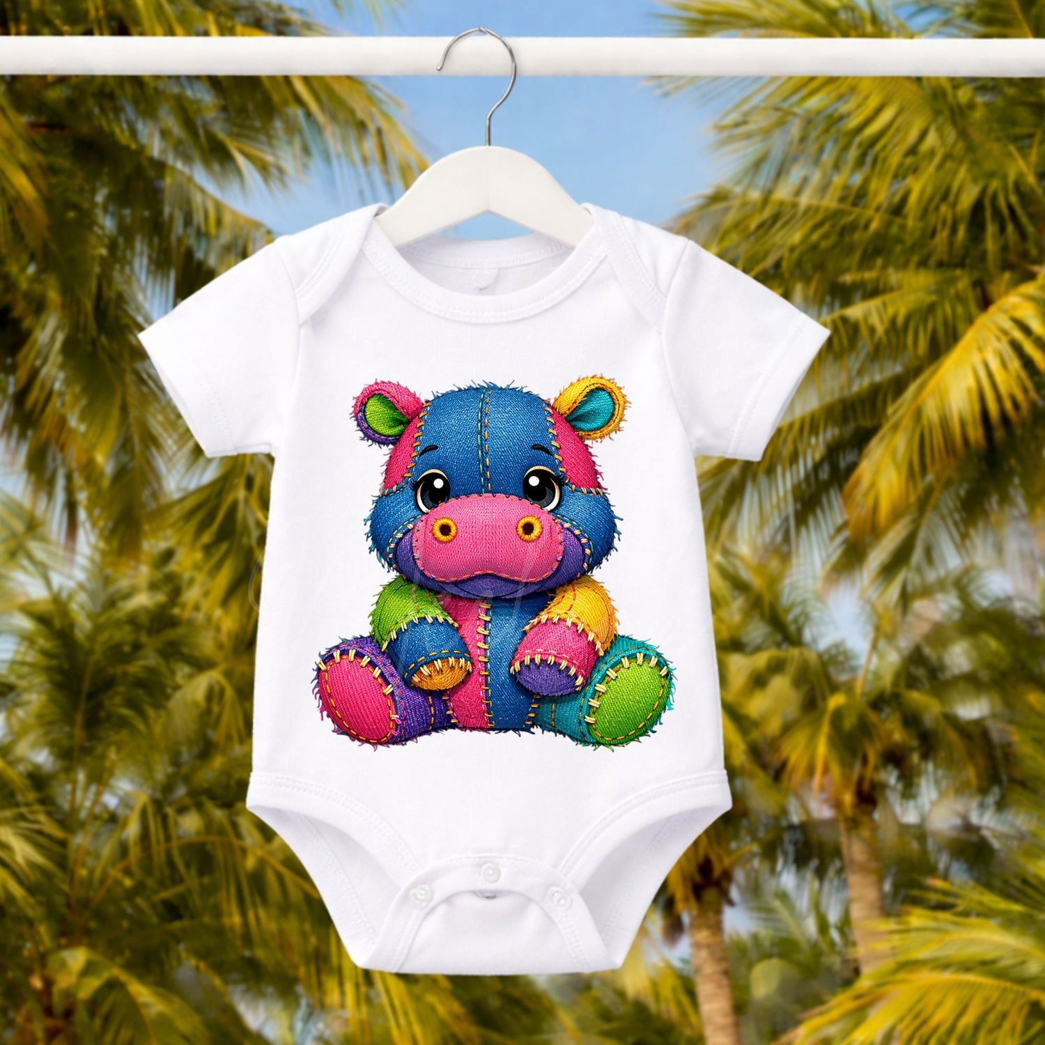 Hippo 2 Denim Effect DTF or UVDTF Decal