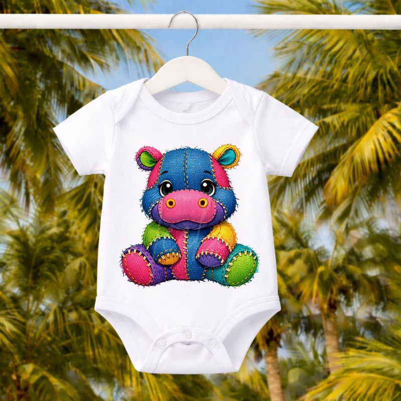 Hippo 2 Denim Effect DTF or UVDTF Decal