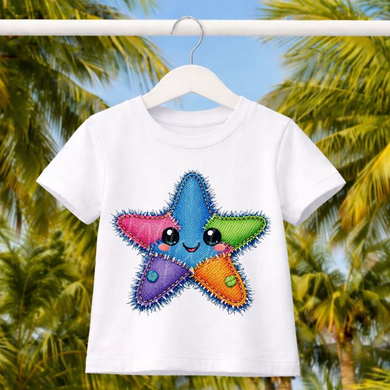 Star Fish 1 Denim Effect DTF or UVDTF Decal
