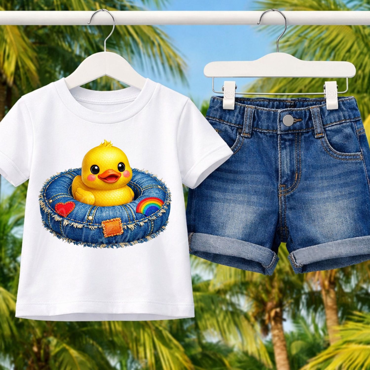 Rubber Duck 1 Denim Effect DTF or UVDTF Decal