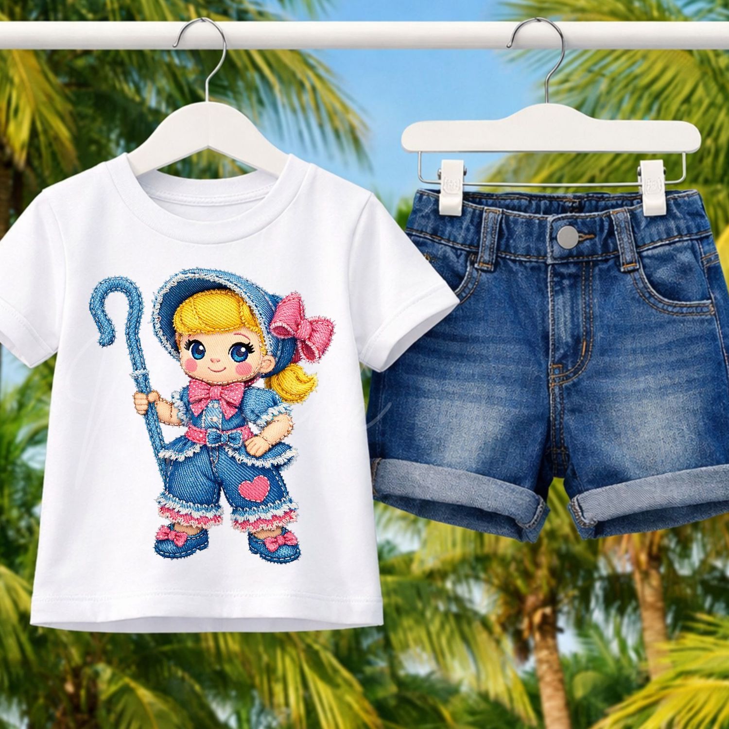 Shepherdess Denim Effect DTF or UVDTF Decal