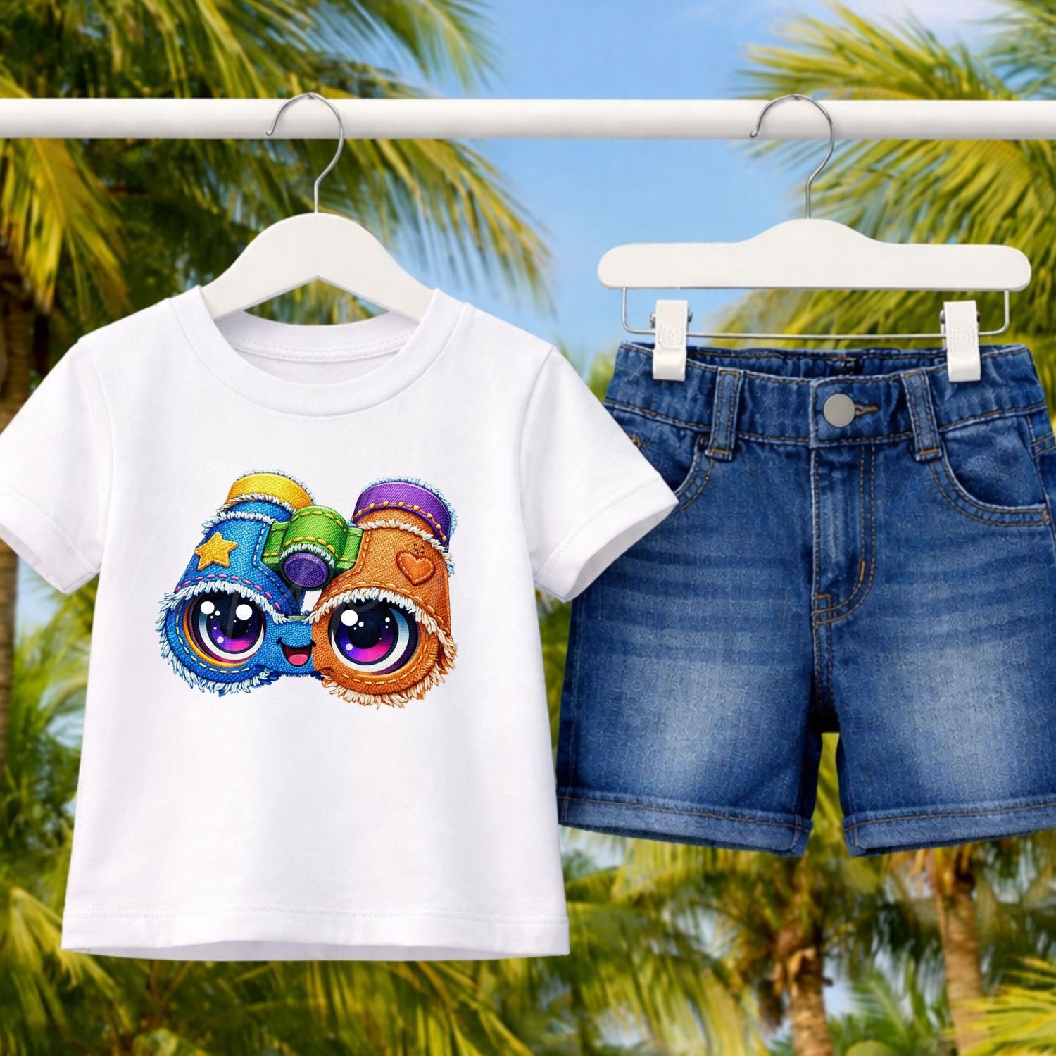 Binocular 1 Denim Effect DTF or UVDTF Decal