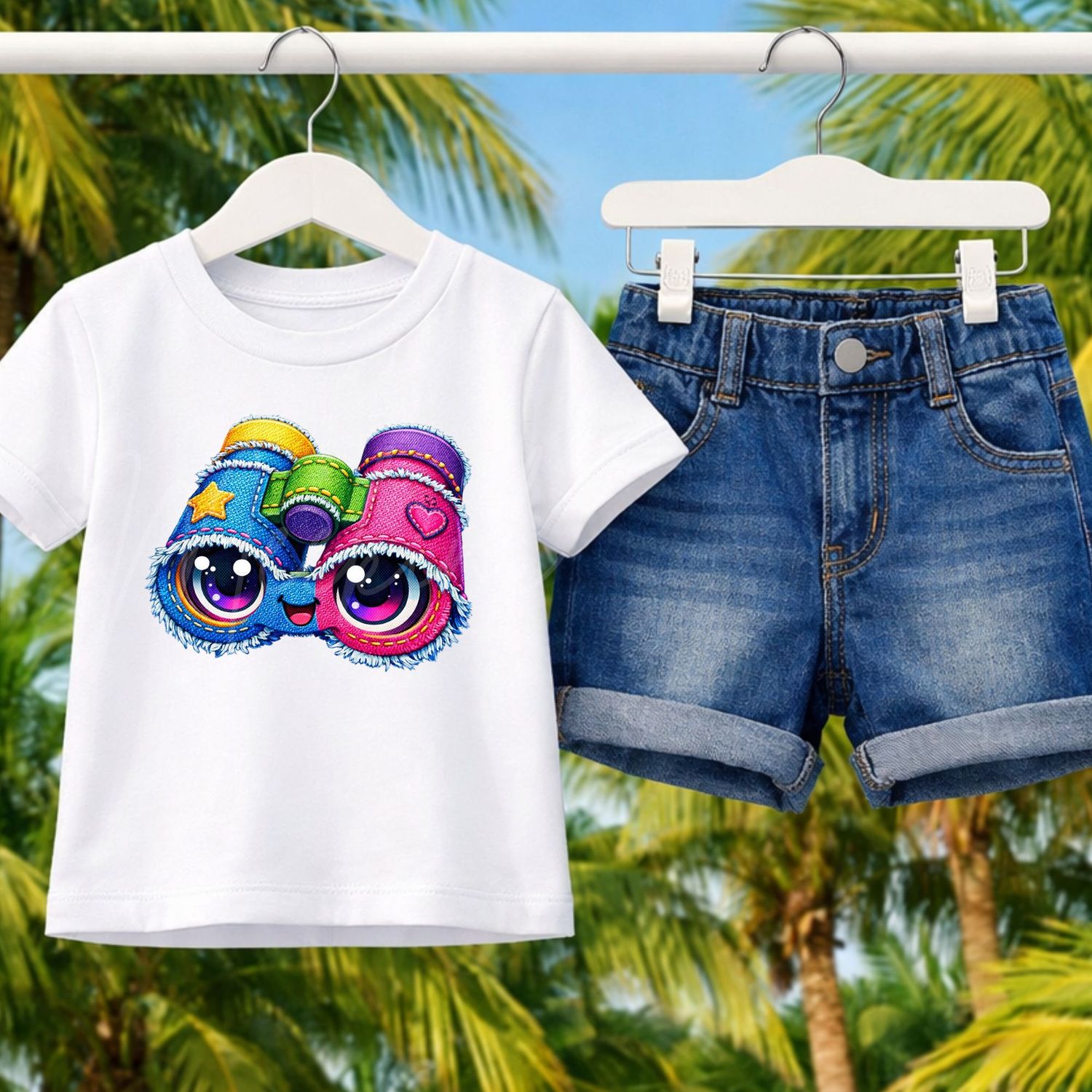 Binocular 2 Denim Effect DTF or UVDTF Decal