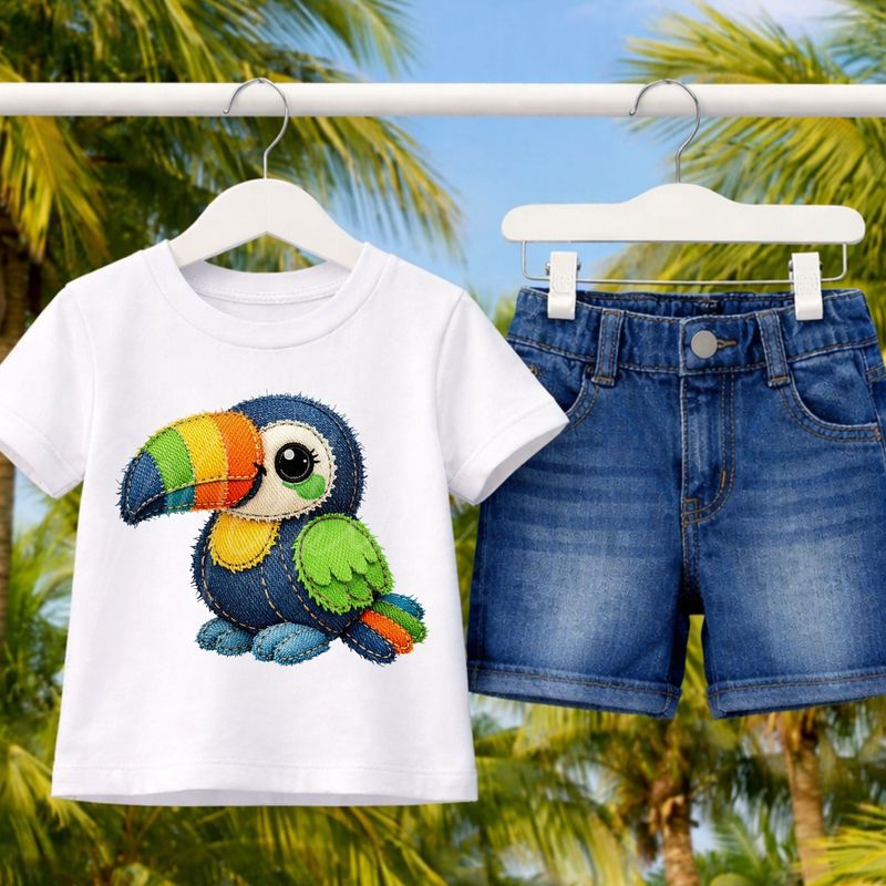 Toucan 2 Denim Effect DTF or UVDTF Decal