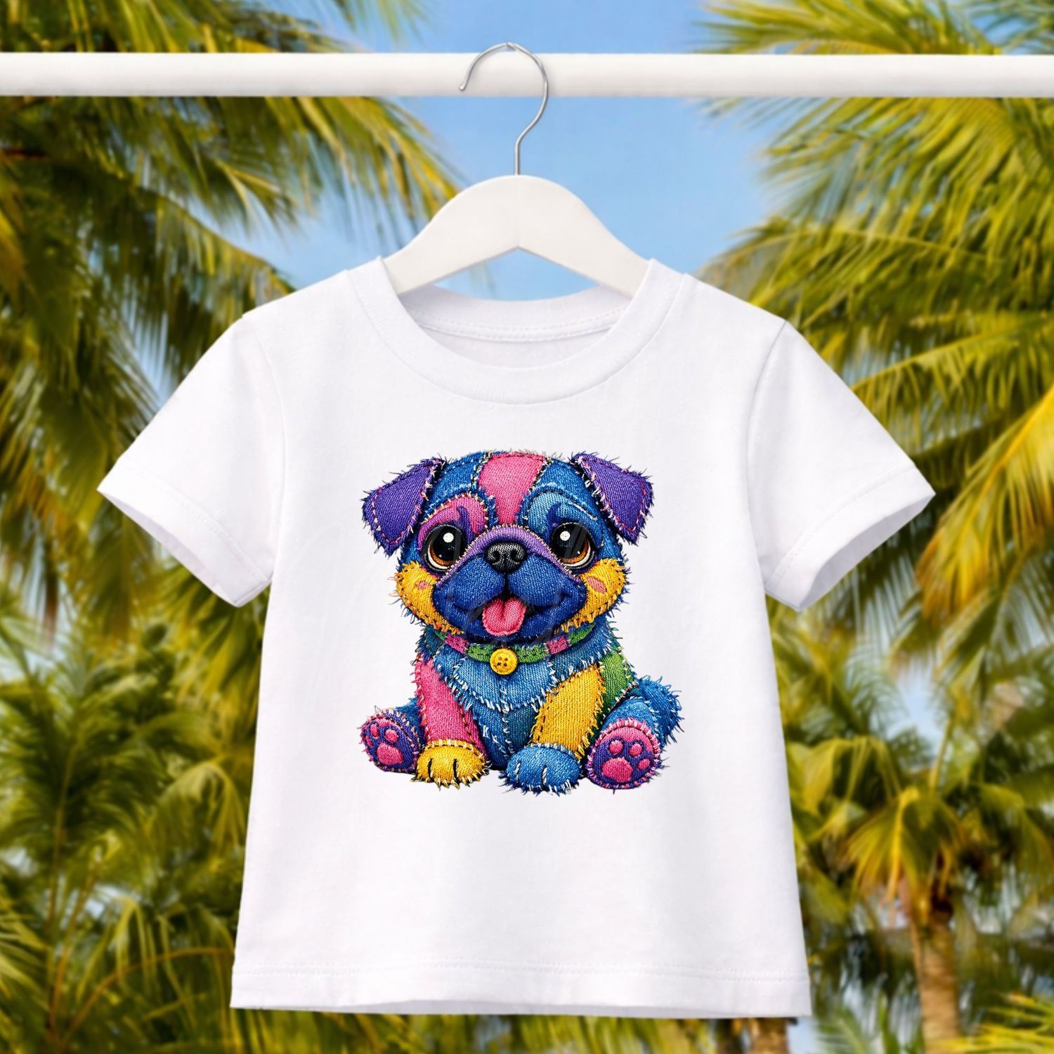 Pug Denim Effect DTF or UVDTF Decal