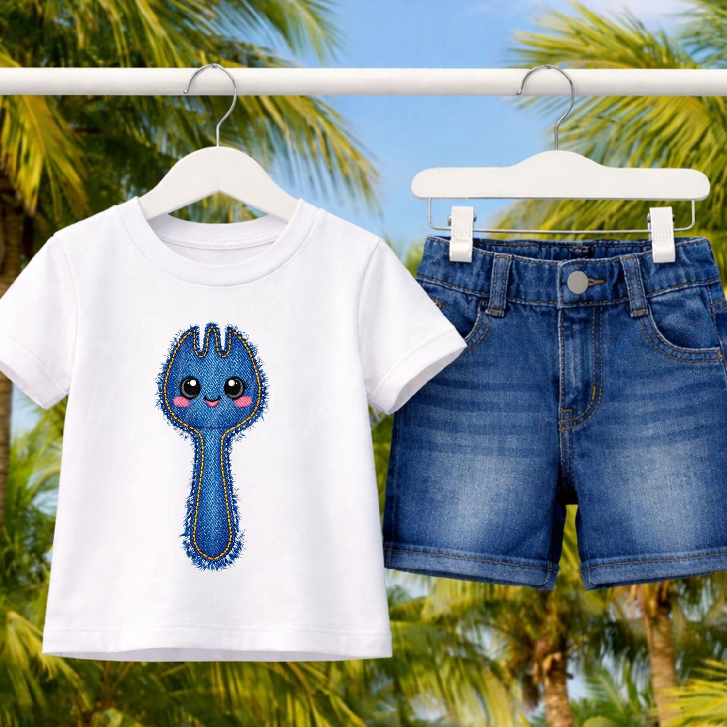 Spork Denim Effect DTF or UVDTF Decal