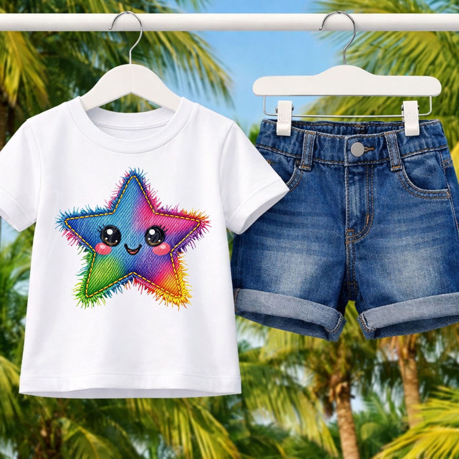 Star 1 Denim Effect DTF or UVDTF Decal