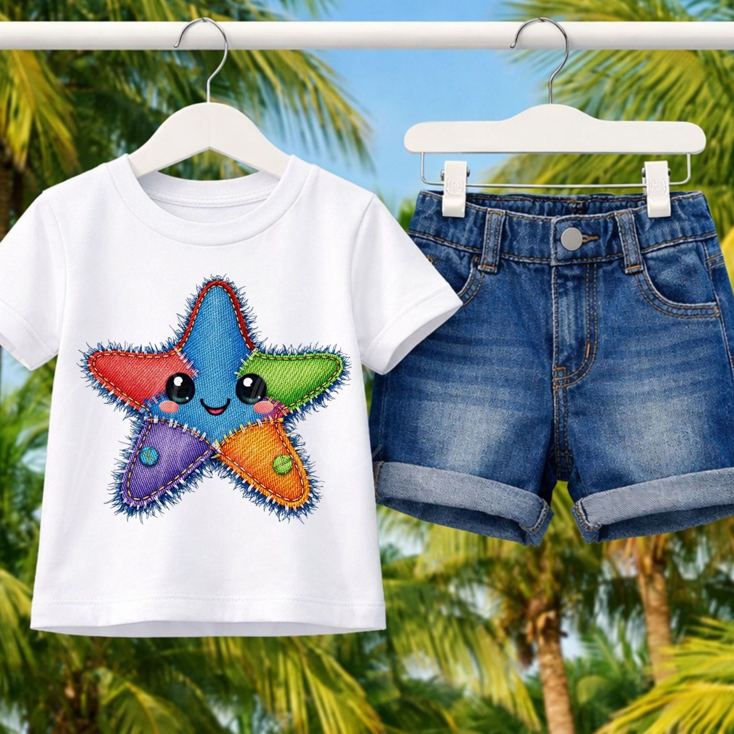 Denim Effect Design 48 15cm DTF PRINT