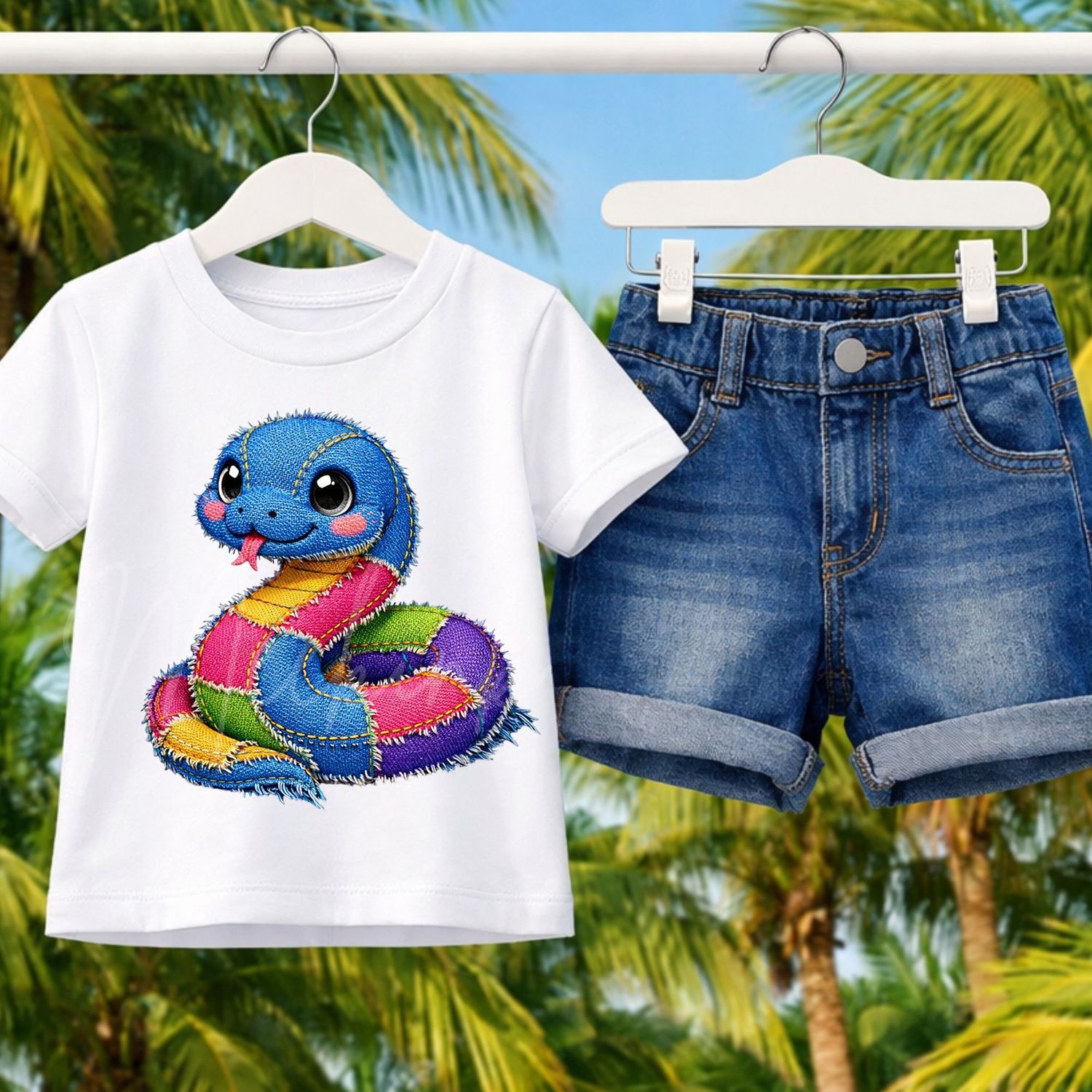 Denim Effect Design 100 15cm DTF PRINT