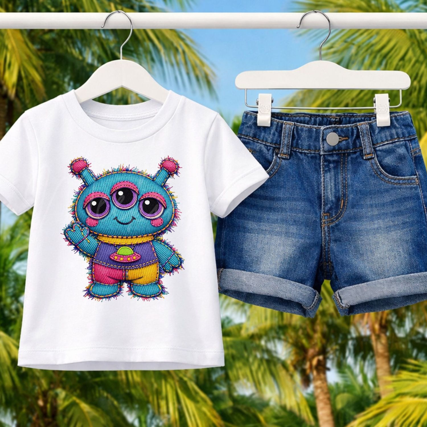 Denim Effect Design 138 15cm DTF PRINT