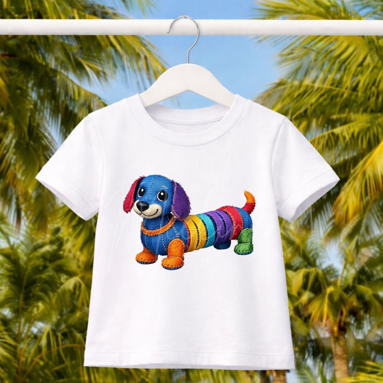 Spring Doggy Denim Effect DTF or UVDTF Decal