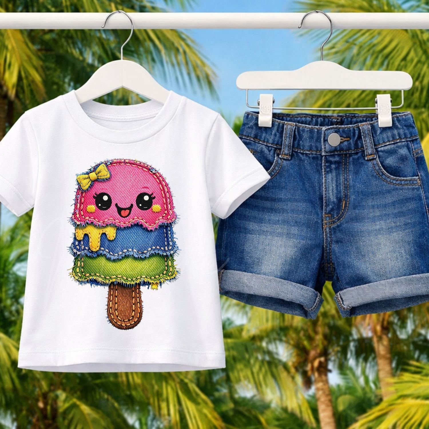 Denim Effect Design 17 15cm DTF PRINT