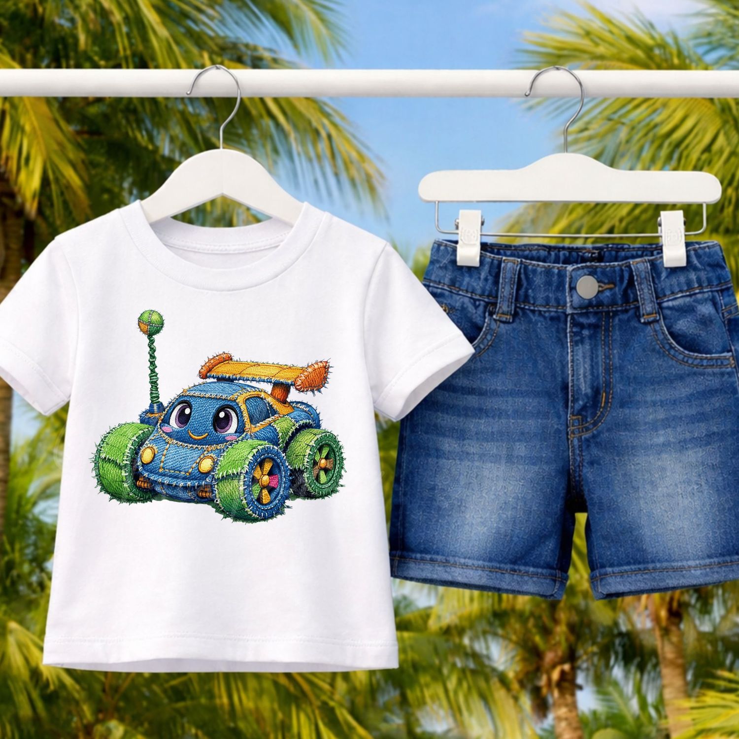 Denim Effect Design 128 15cm DTF PRINT