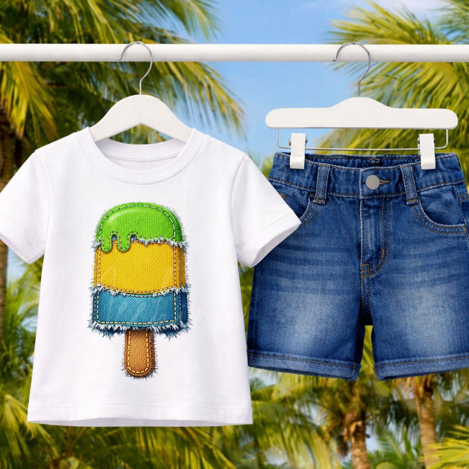 Denim Effect Design 22 15cm DTF PRINT