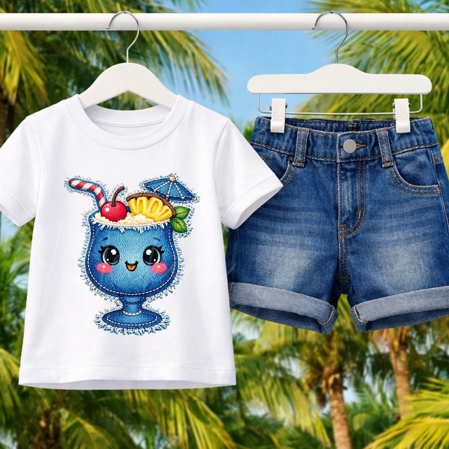 Denim Effect Design 43 15cm DTF PRINT