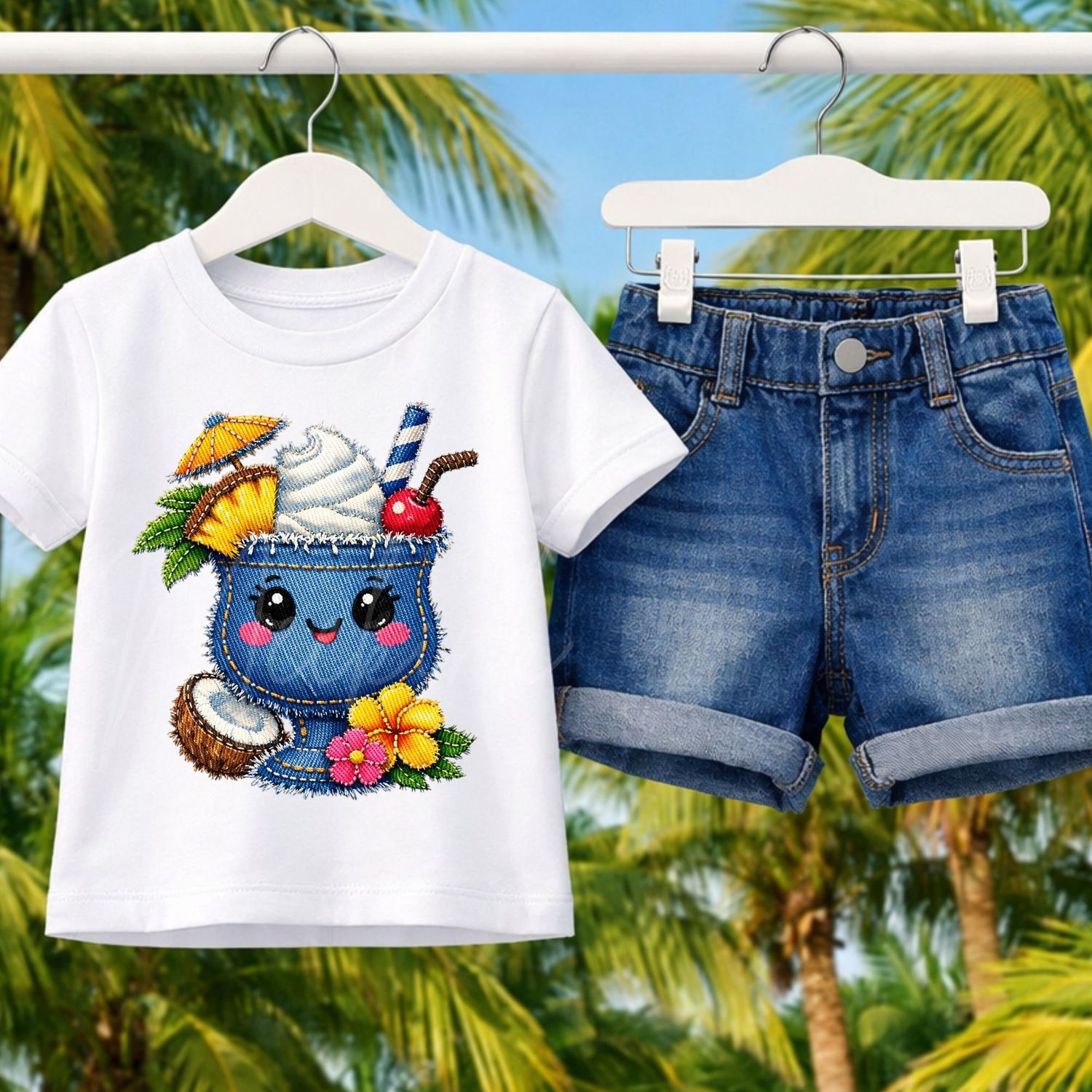 Denim Effect Design 44 15cm DTF PRINT