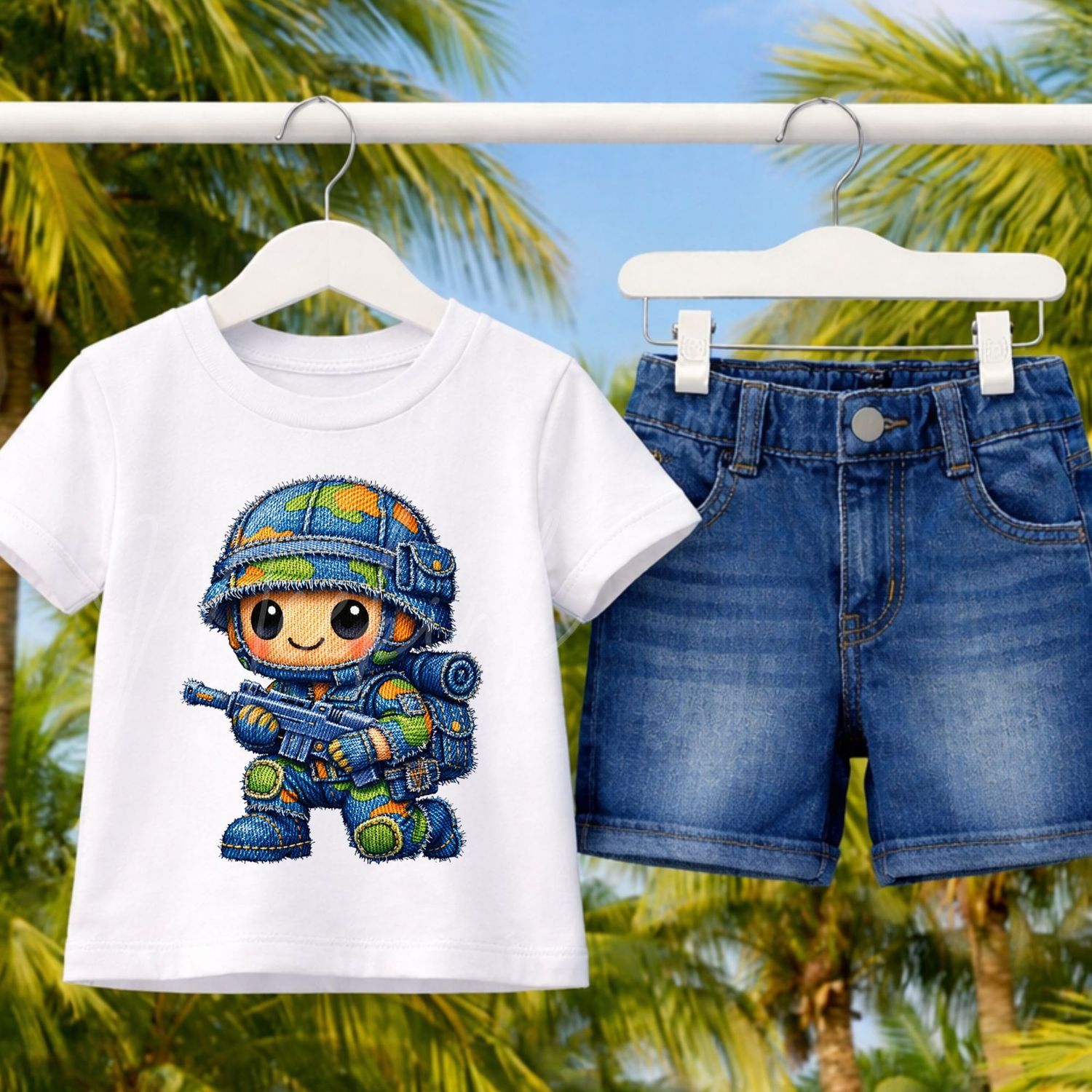 Denim Effect Design 134 15cm DTF PRINT