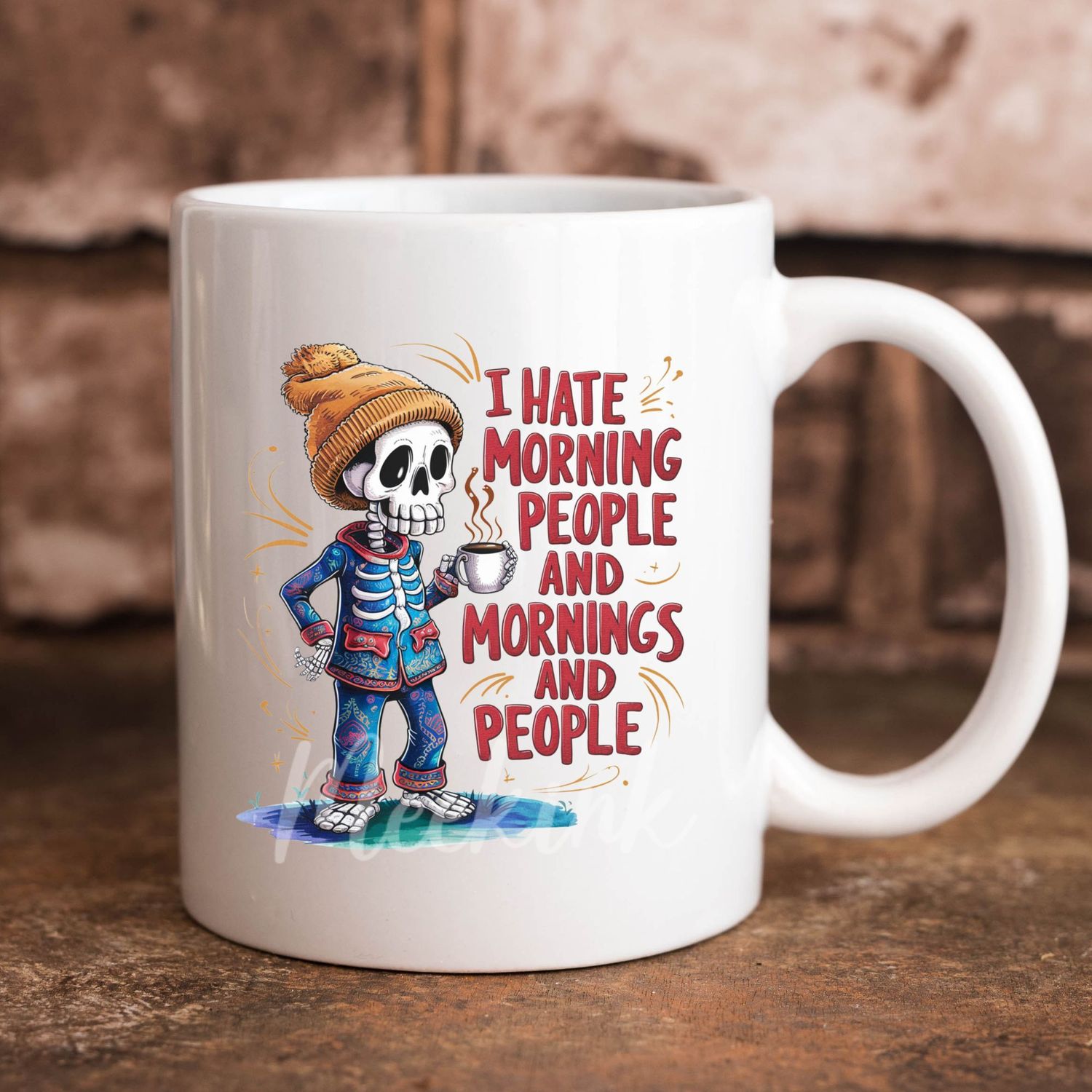 Hate Mornings 8cm UVDTF Decal