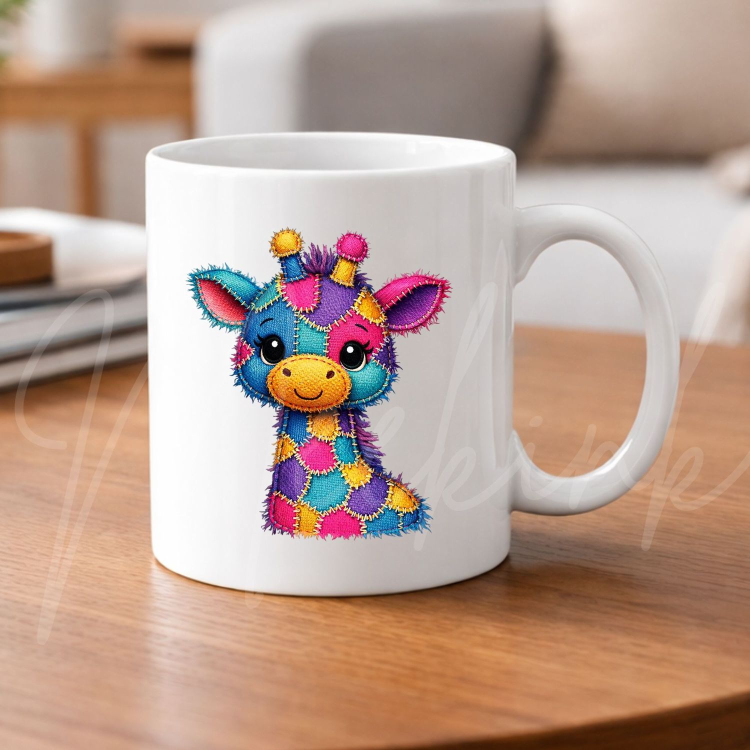 Denim Effect Giraffe 2 8cm UVDTF Decal