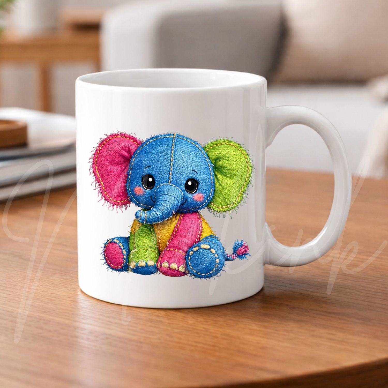 Denim Effect Elephant 2 8cm UVDTF Decal