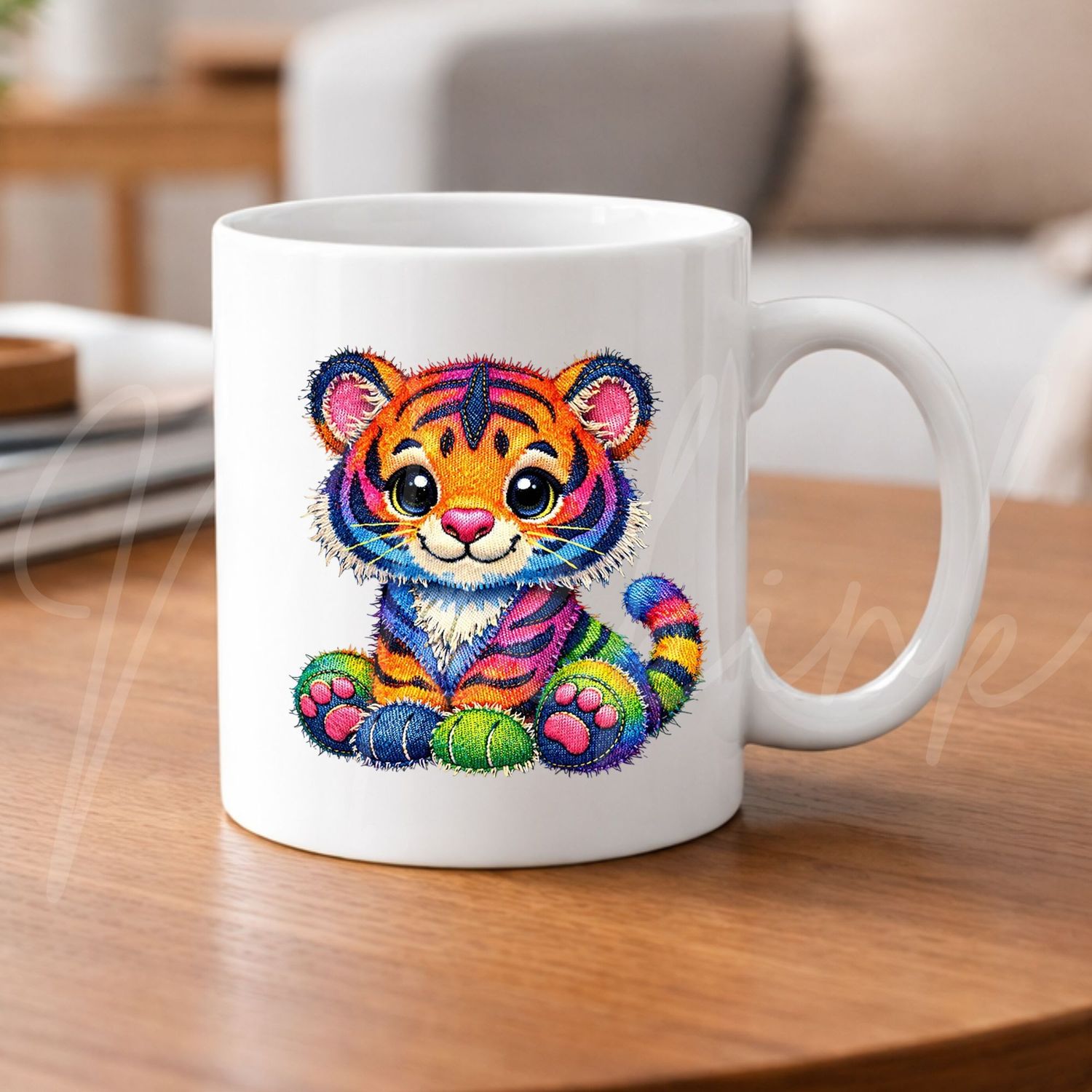 Denim Effect Tiger 8cm UVDTF Decal