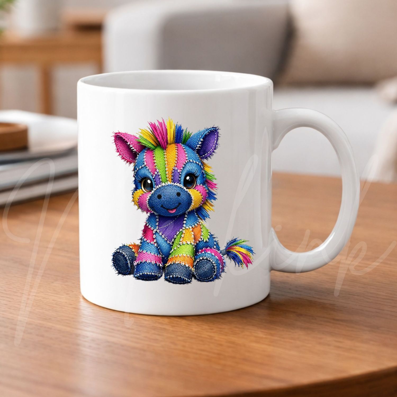 Denim Effect Zebra 8cm UVDTF Decal