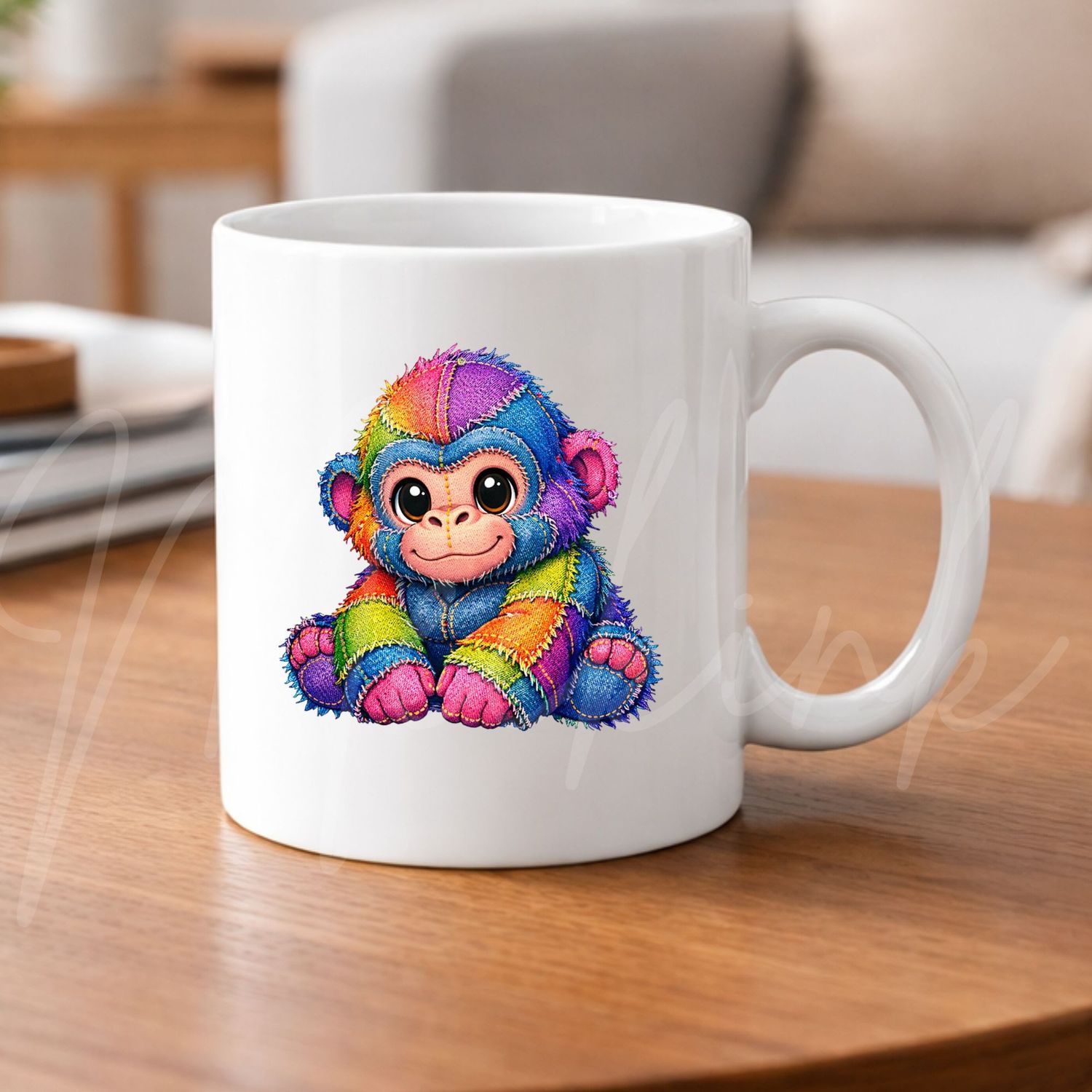 Denim Effect Gorilla 8cm UVDTF Decal