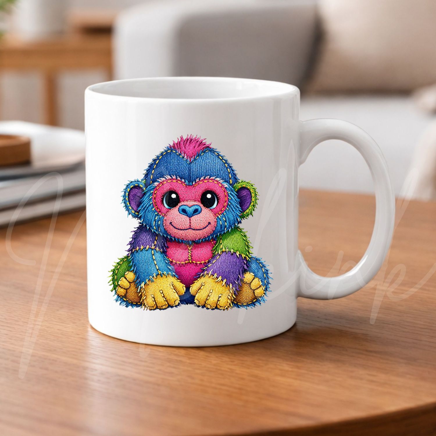 Denim Effect Gorilla 2 8cm UVDTF Decal