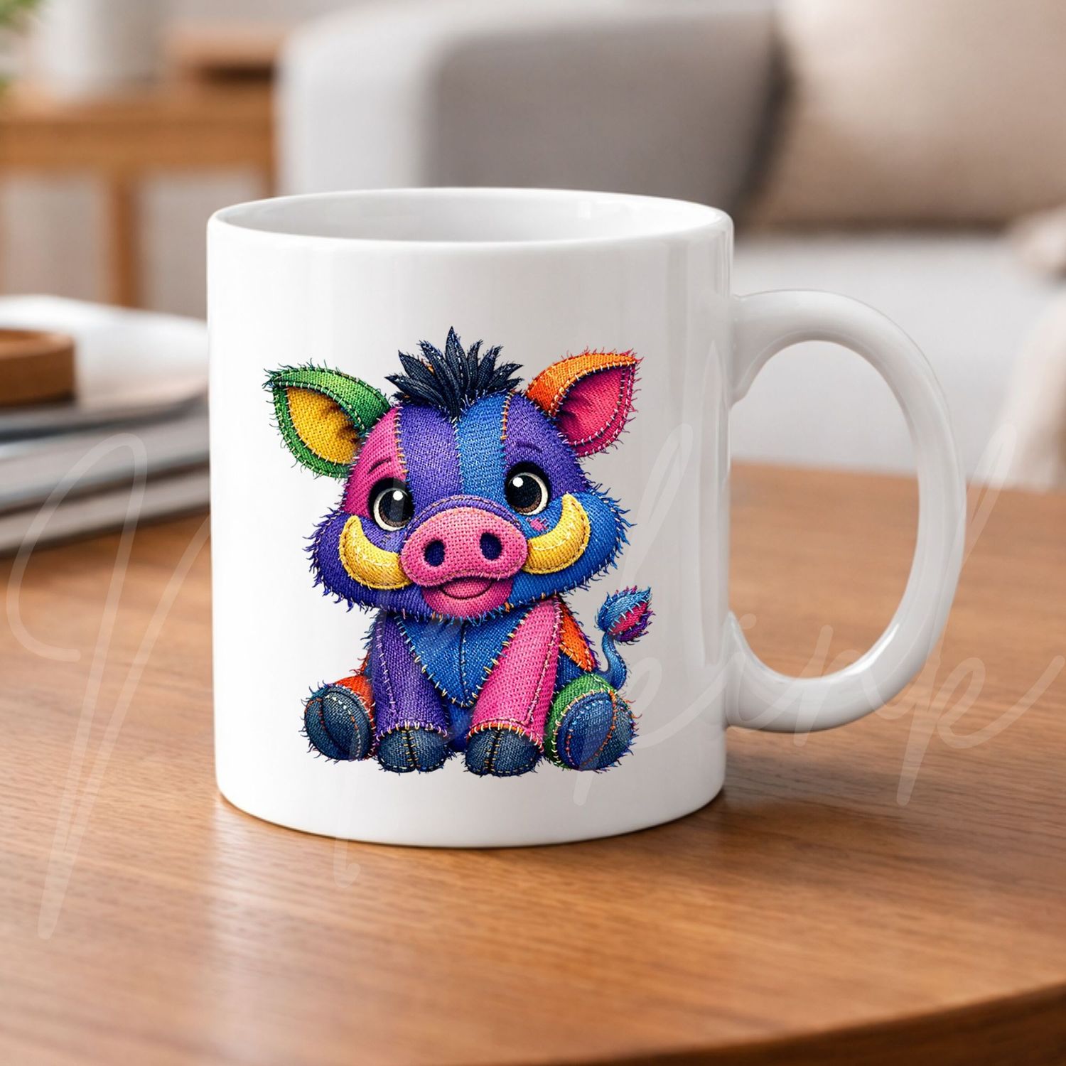 Denim Effect Warthog 8cm UVDTF Decal