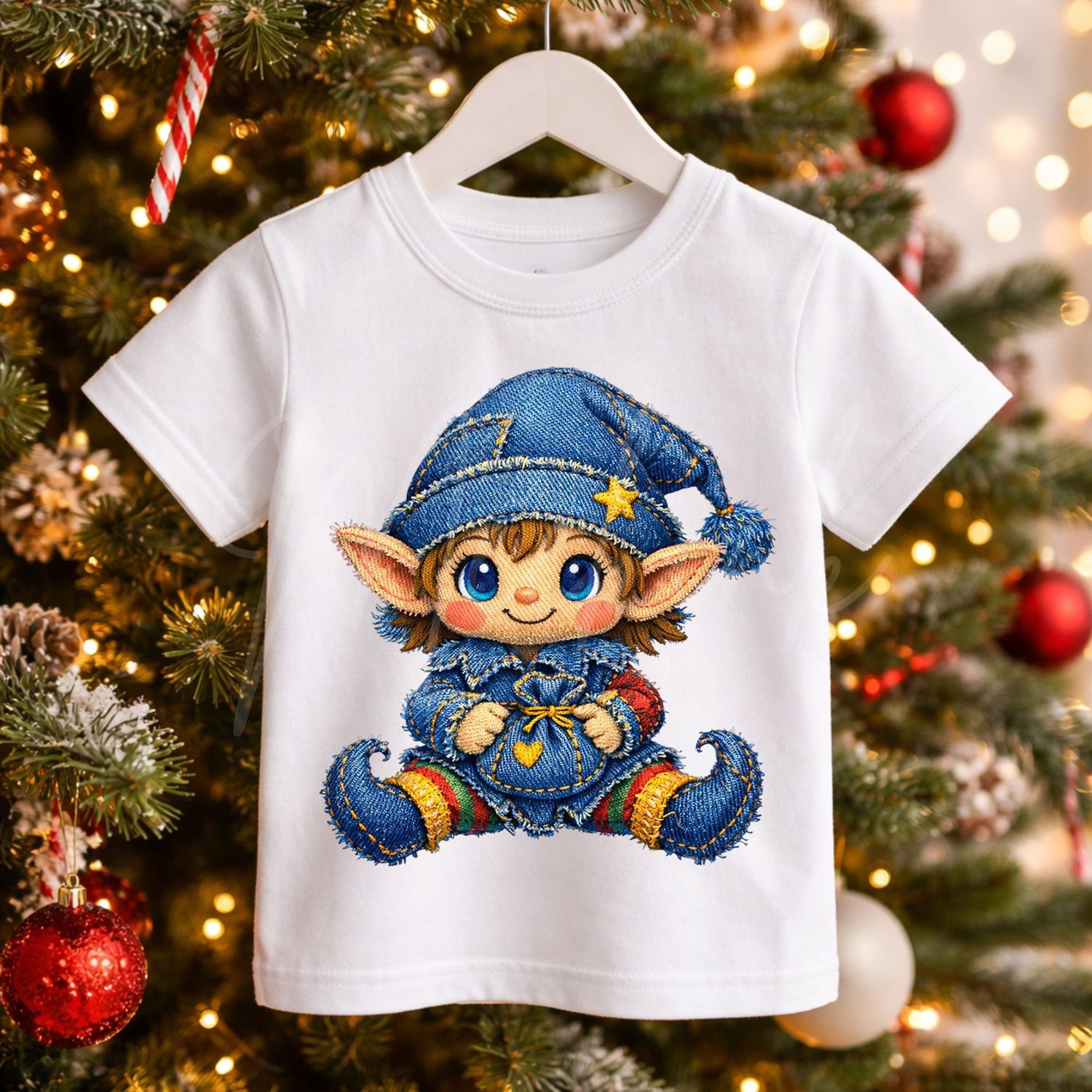 Elf 1 Denim Effect DTF or UVDTF Decal