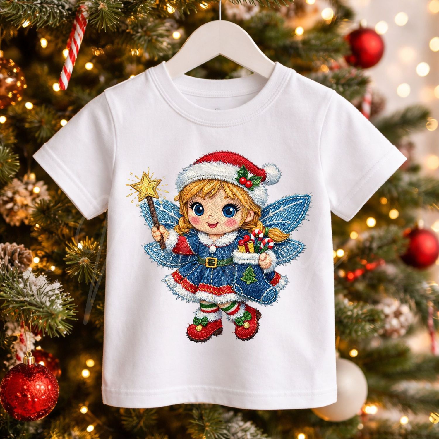 Christmas Fairy 2 Denim Effect DTF or UVDTF Decal