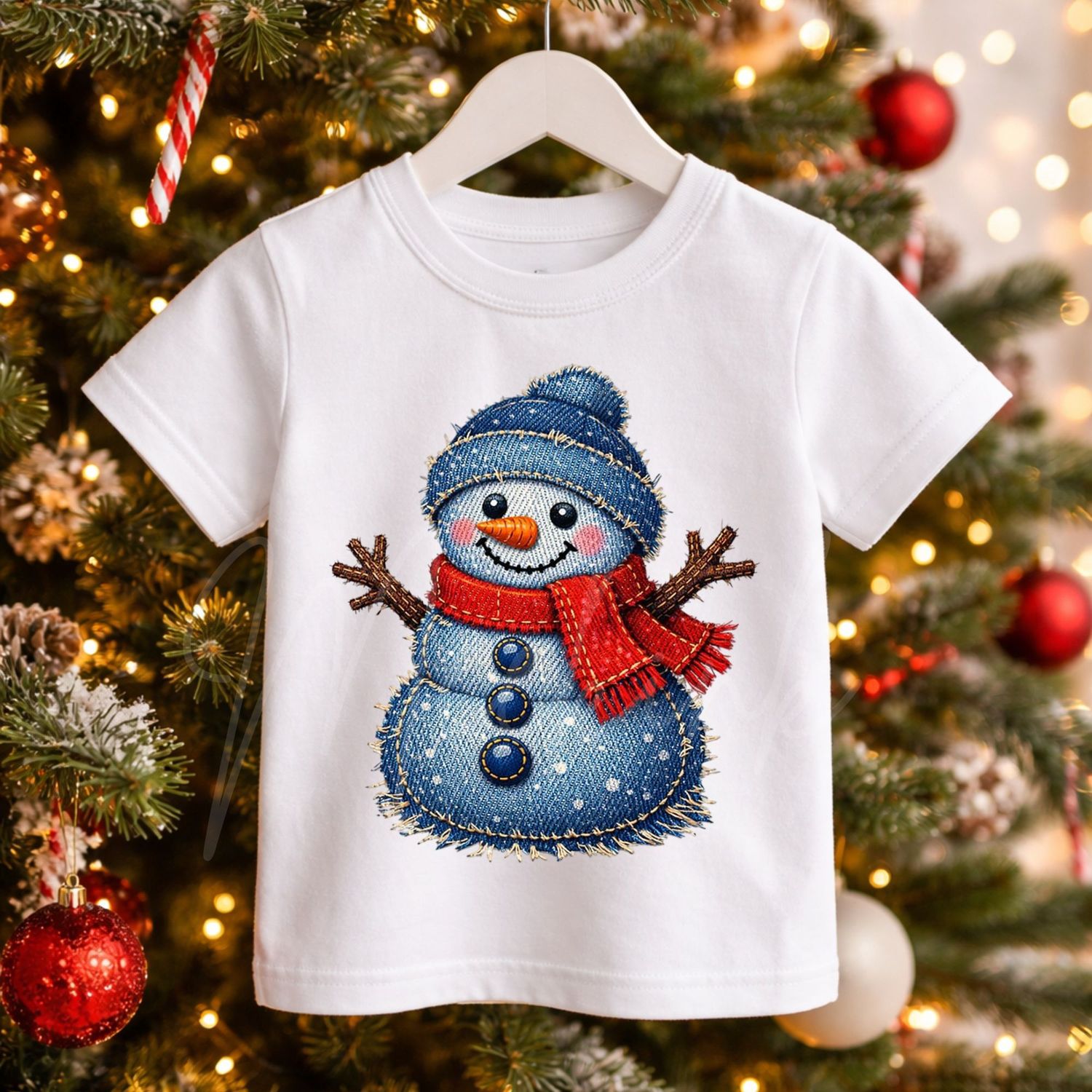 Snowman 1 Denim Effect DTF or UVDTF Decal