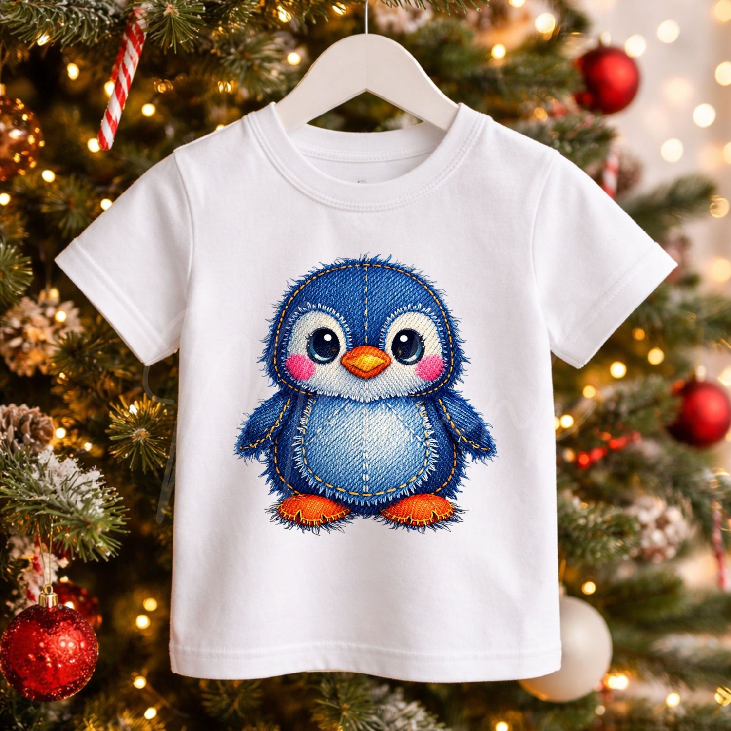 Penguin 4 Denim Effect DTF or UVDTF Decal