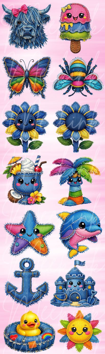 Summer Mix Metre DTF Sheet Denim Effect