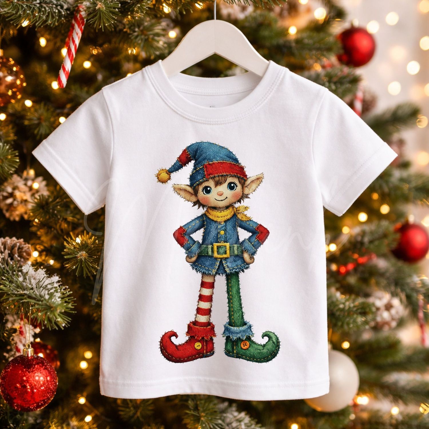 Tall Elf Denim Effect DTF or UVDTF Decal